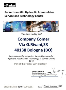 COMER Service center certificates
