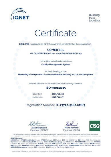 Comer CSQ-IQNET ISO9001:2015