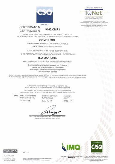Comer CSQ ISO9001:2015