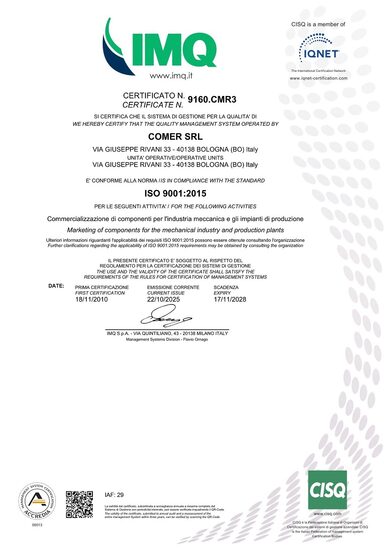 Comer CSQ ISO9001:2015